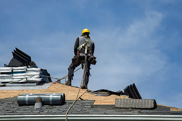 Professional Gutter Installation technician working in Hallwood, VA